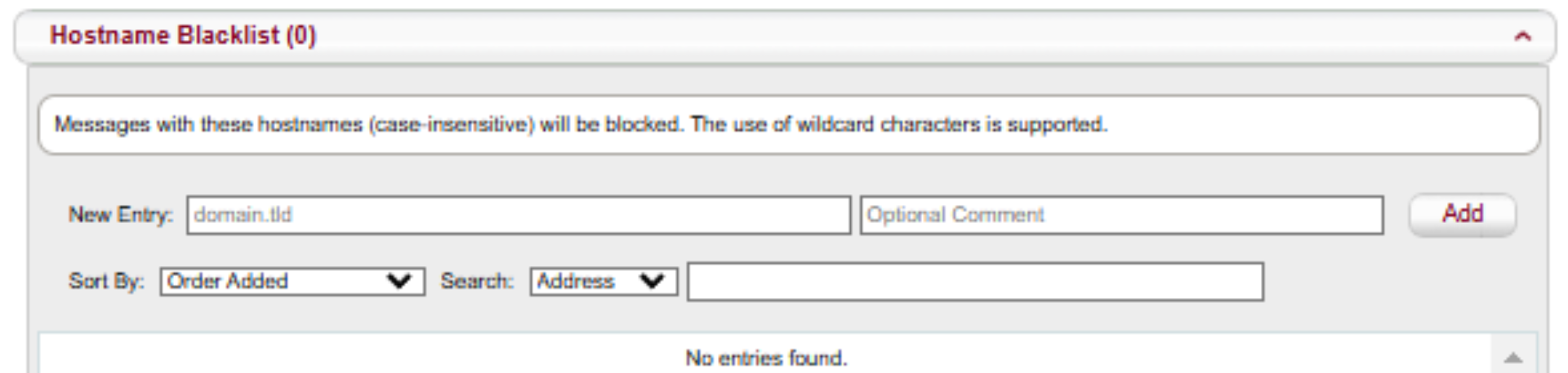 hostname blacklist
